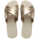 Women's Aqua Metallic Sandals - Beige