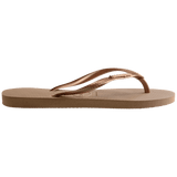 Women's Slim Logo Metallic Flip Flops - Rose Gold