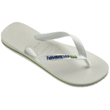 Men's Brazil Logo Flip Flops - White